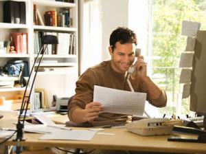 image of man teleworking from home